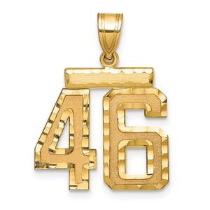 14K Yellow Gold, Varsity Collection, Medium D/C Pendant Number 46